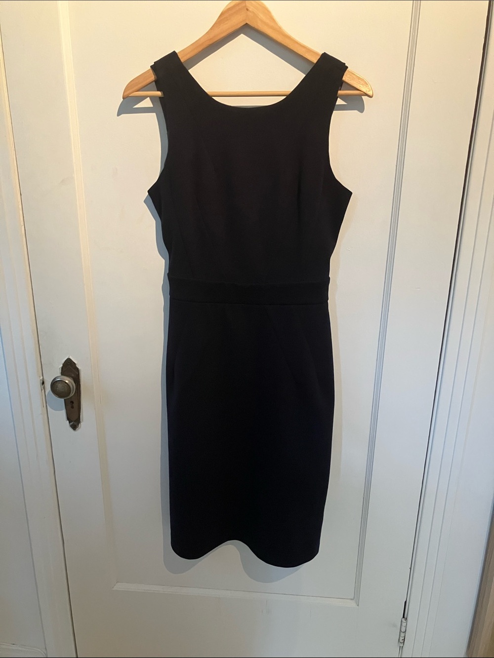 Classic Black Sleeveless Midi Sheath Dress